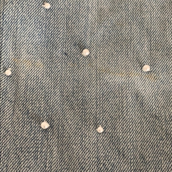 Pearl Beaded Jonathan Simkhai Light Blue Distressed Jeans - Picture 8 of 8